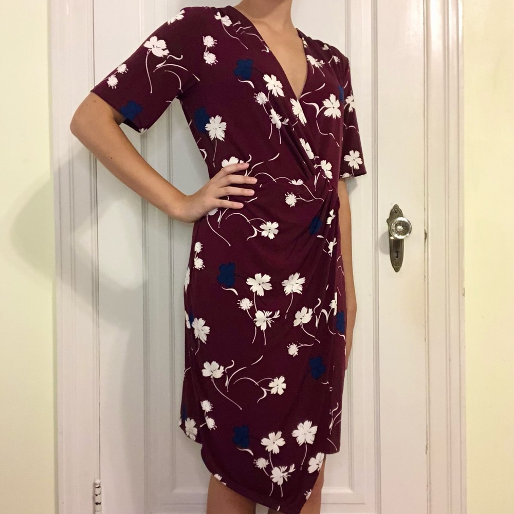 NWT Banana Republic Asymmetrical Wrap Dress Floral